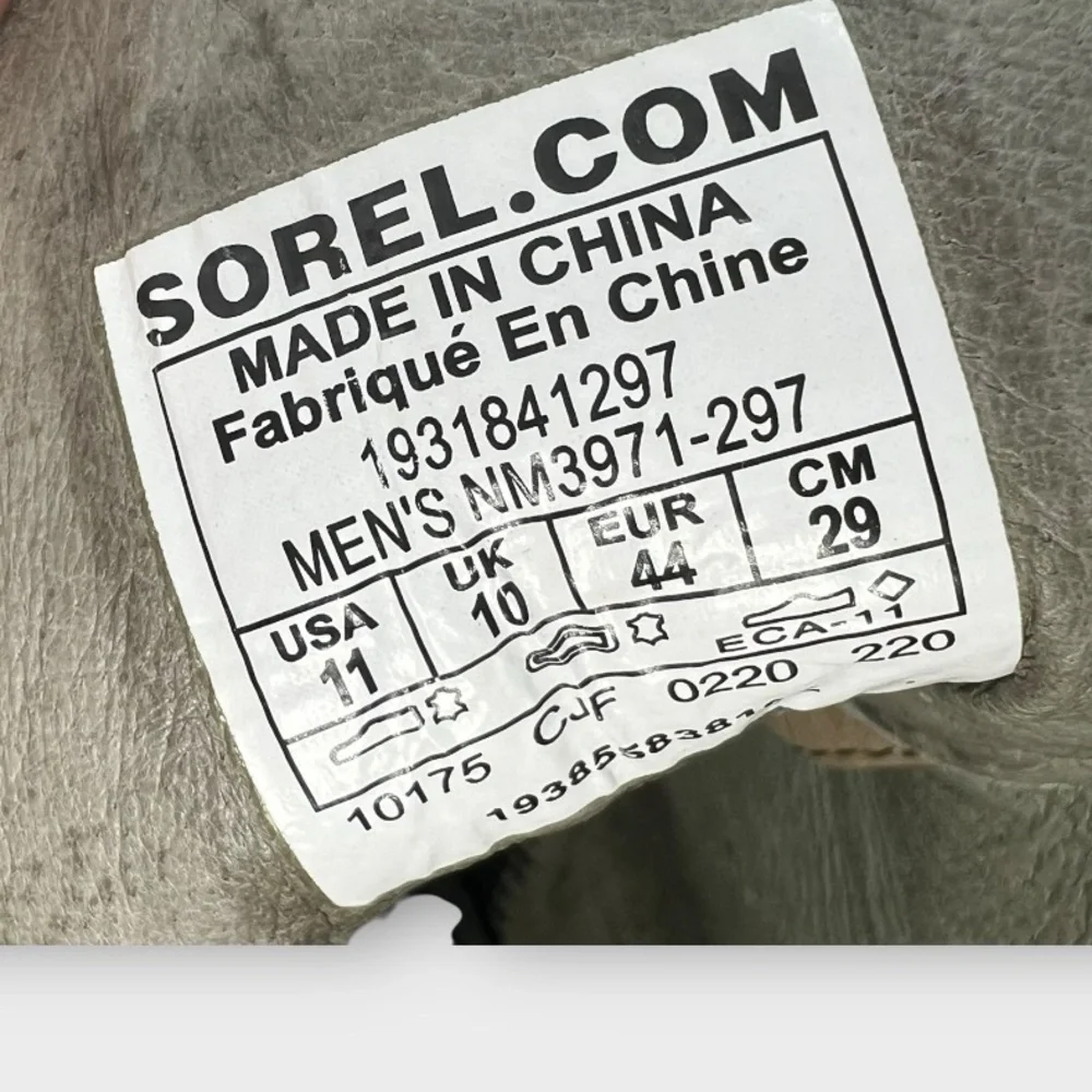 Sorel Caribou Six Waterproof Boots Khaki Leather Men's 11 M‎ Good Condition